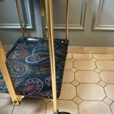 Textable brass and cashmere serving table