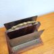 Vintage letter holder in wood and brass