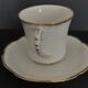 Limoges porcelain coffee cup with lions earthenware Paris white