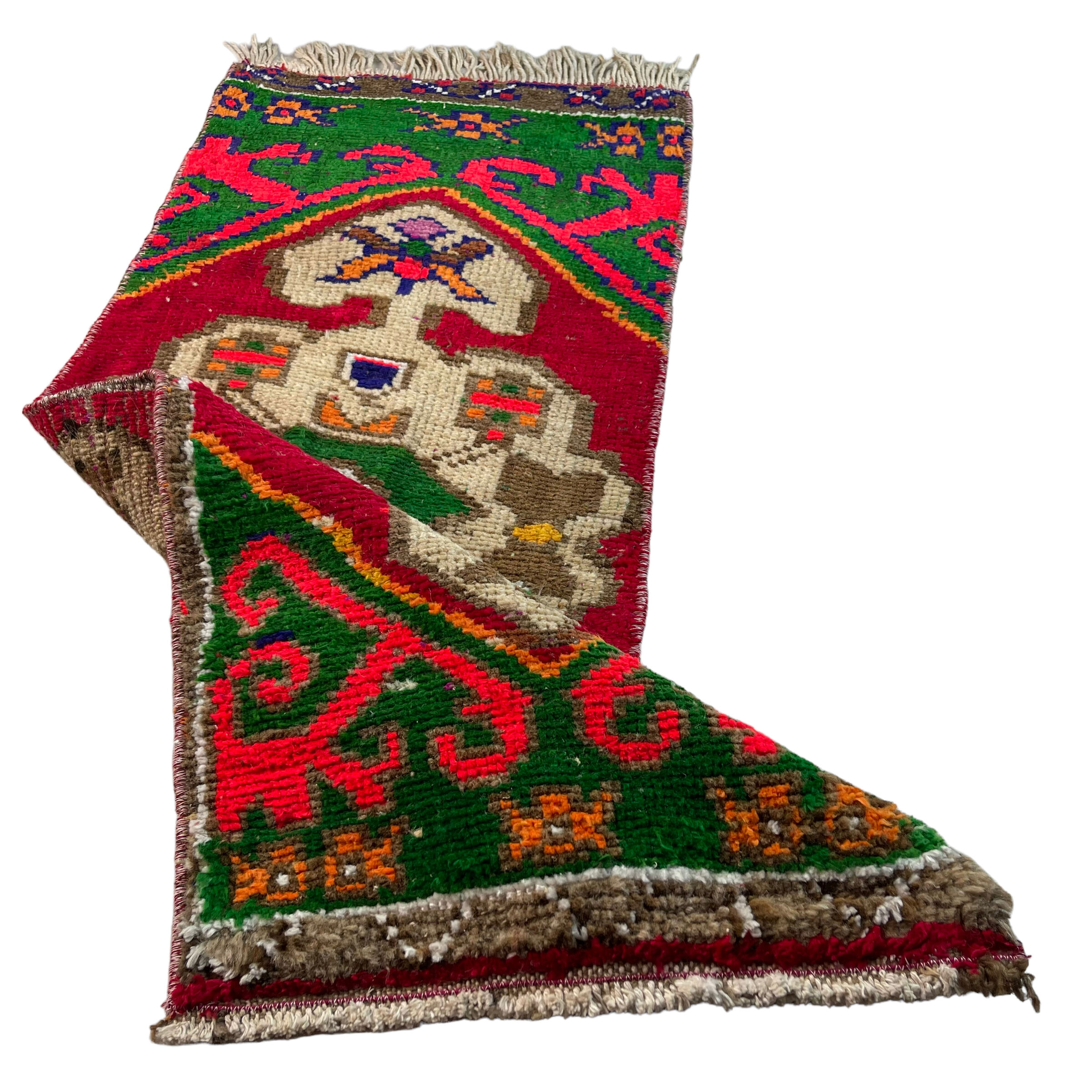 Tapis pastel turc vintage 100 x 43 cm
