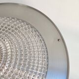 Vintage RAAK hanging lamp B-1044, aluminium and glass shade