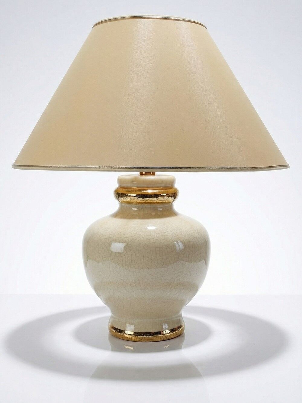 Cracked earthenware lamp Le Dauphin "Dynasty" Panama vintage 80s-90s