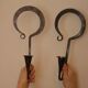 Pair of Swedish wall sconces in wrought iron, mid-20th century style, signed Akta.