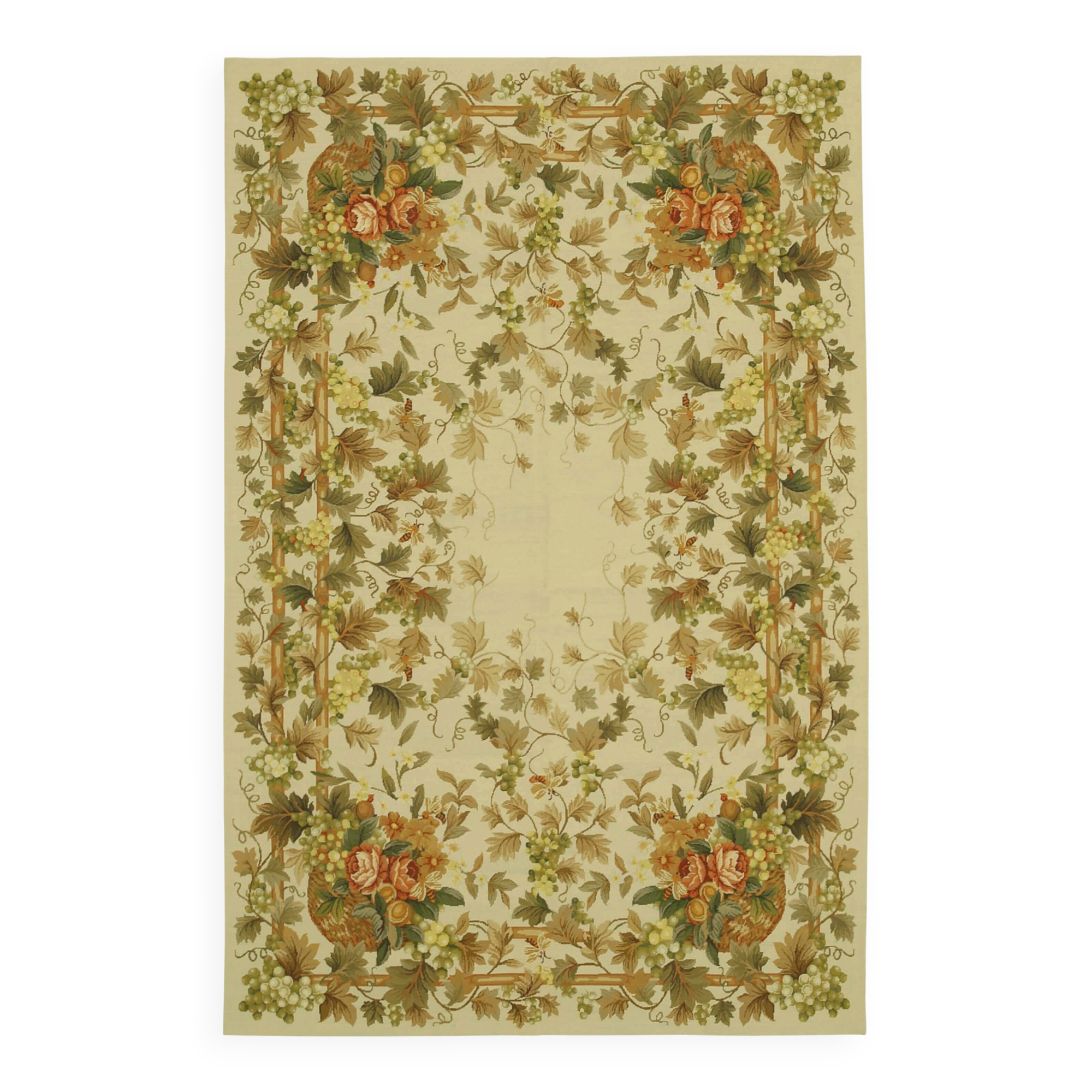 Handmade Vintage Flatweave Needlepoint Kilim 182 cm x 280 cm