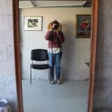 Large antique mirror in patinated wood h170cm