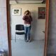 Large antique mirror in patinated wood h170cm