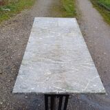 Art Deco Cast Iron and Marble Bistro Table