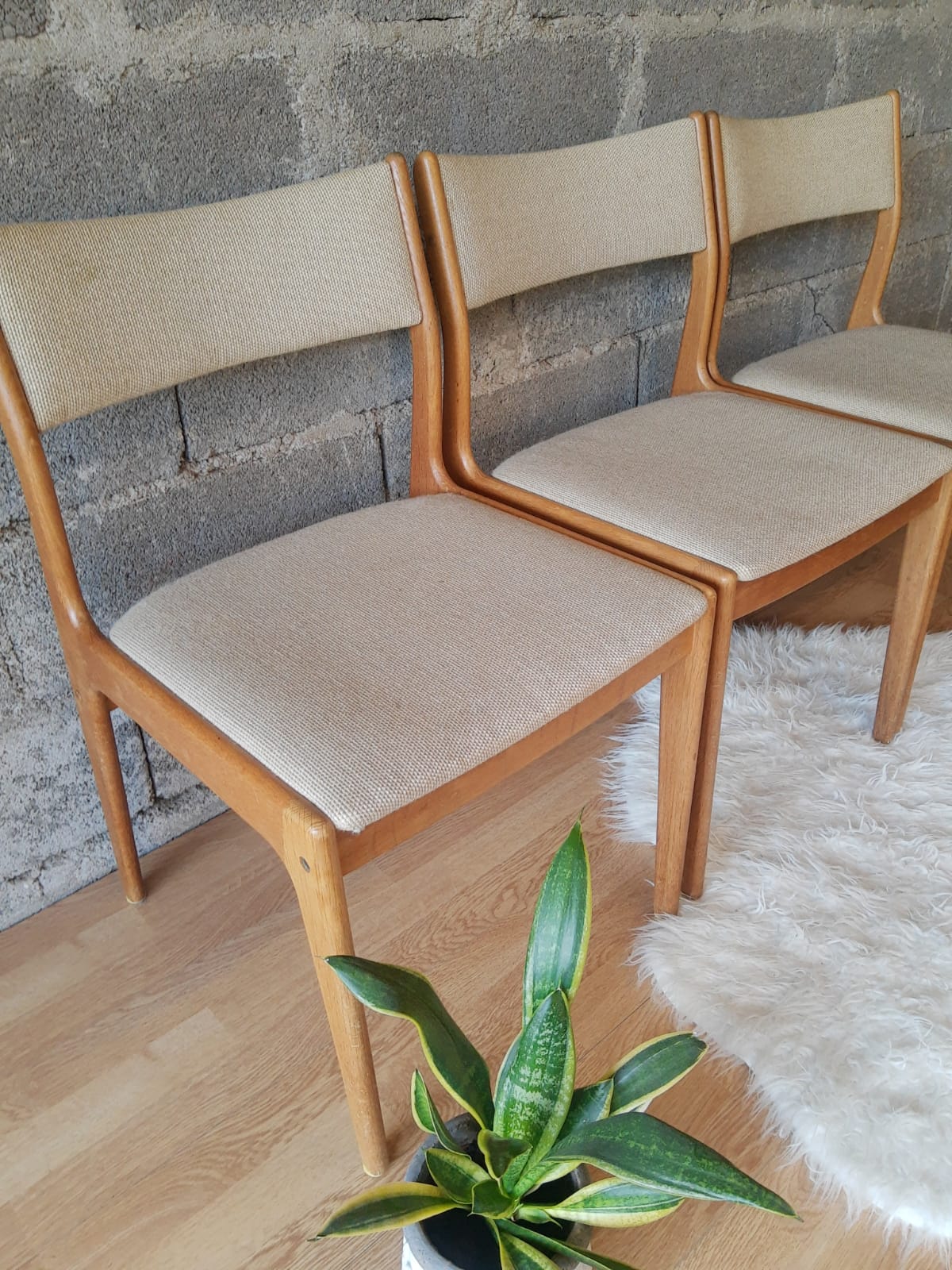 Set of 3 Danish Scandinavian chairs Uldum Mobelfabrik 7171