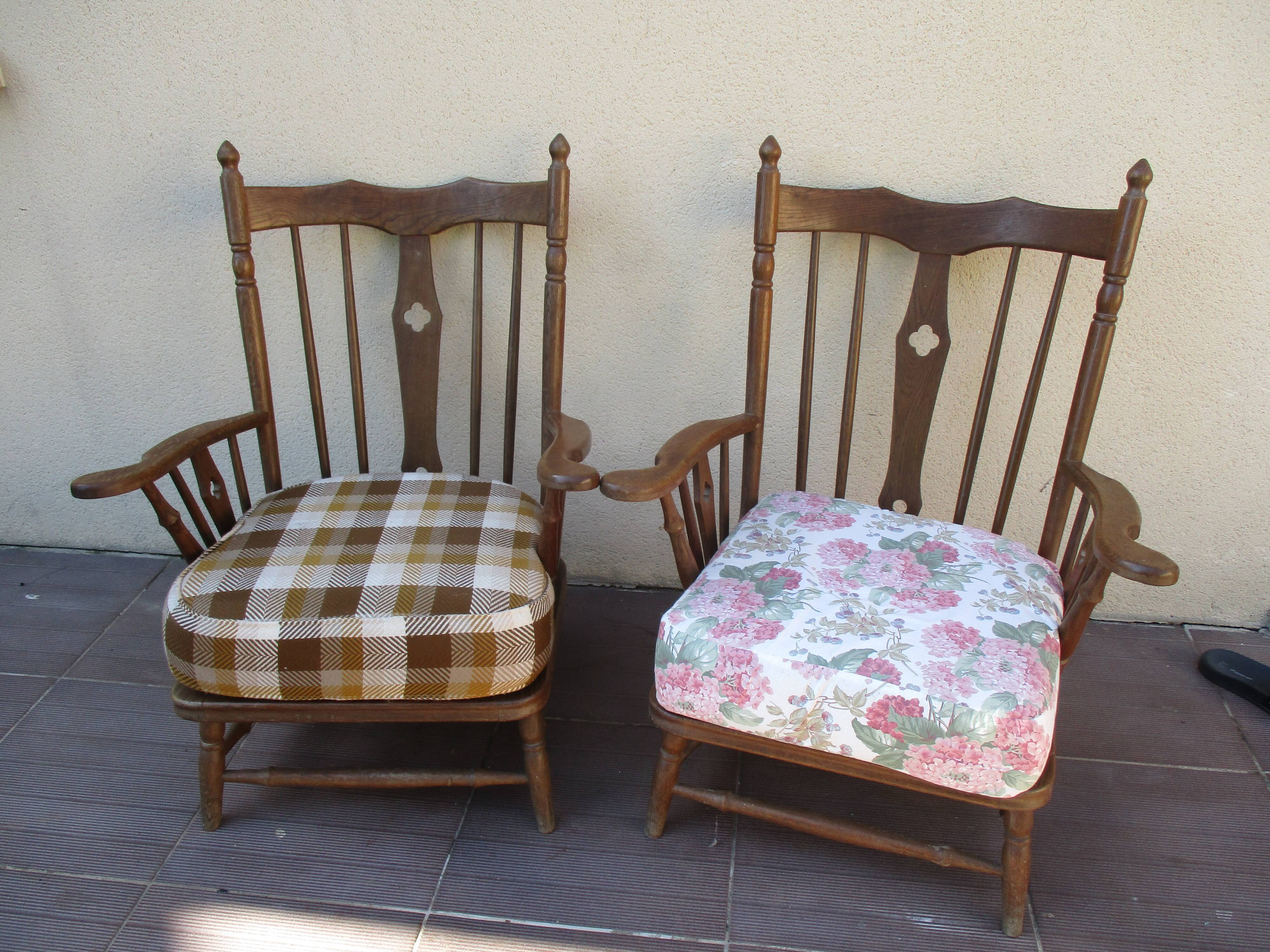 Pair armchair low high-back scandinavian 50/60