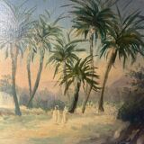 Old painting, orientalist landscape, signed, XX century