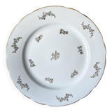 White and gold porcelain dish J&Ciem France 1950