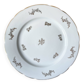 White and gold porcelain dish J&Ciem France 1950