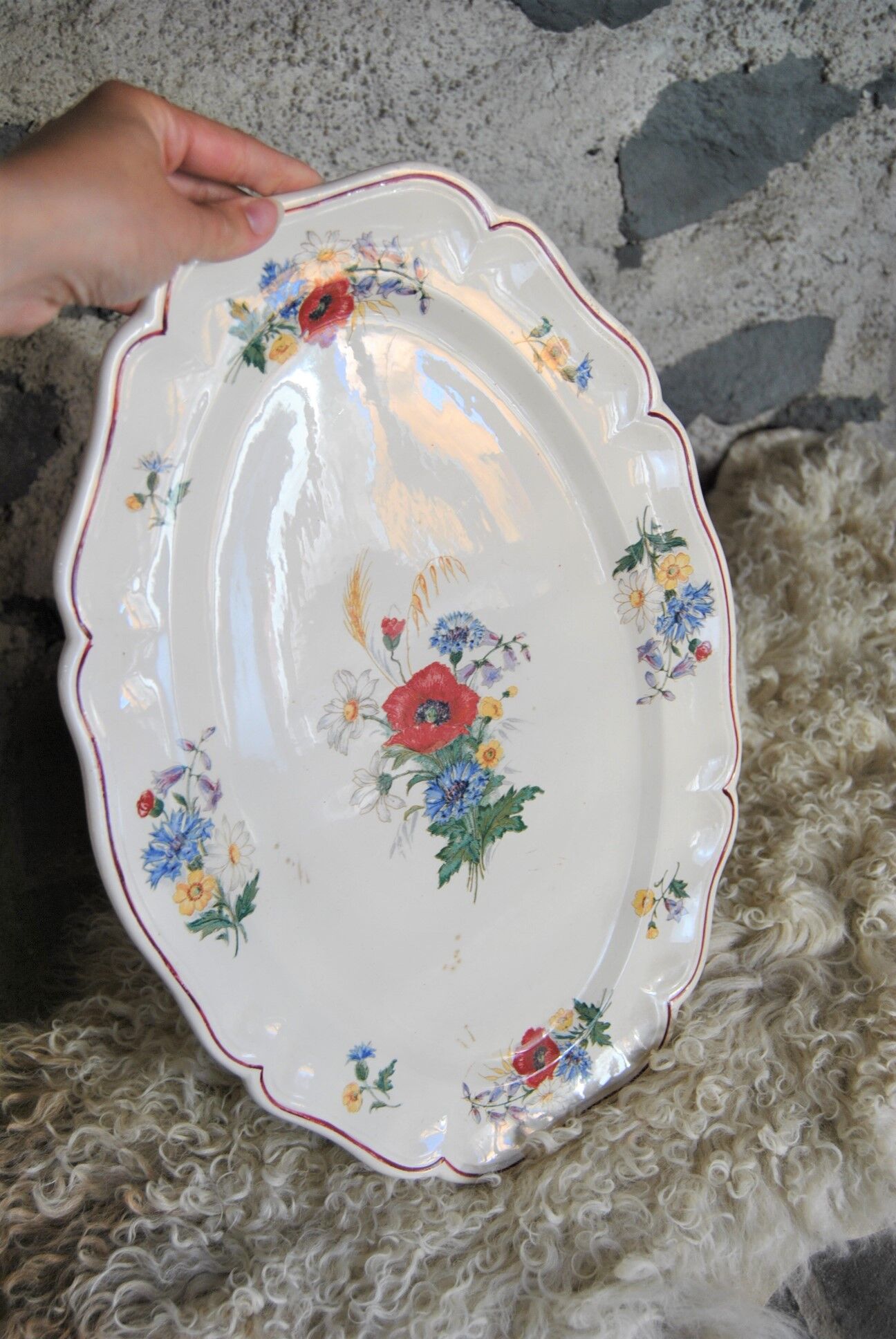 Flowery dish "Agreste" Sarreguemines