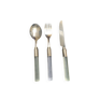 Lot de couverts en plexiglas et inox "Italy" années 80