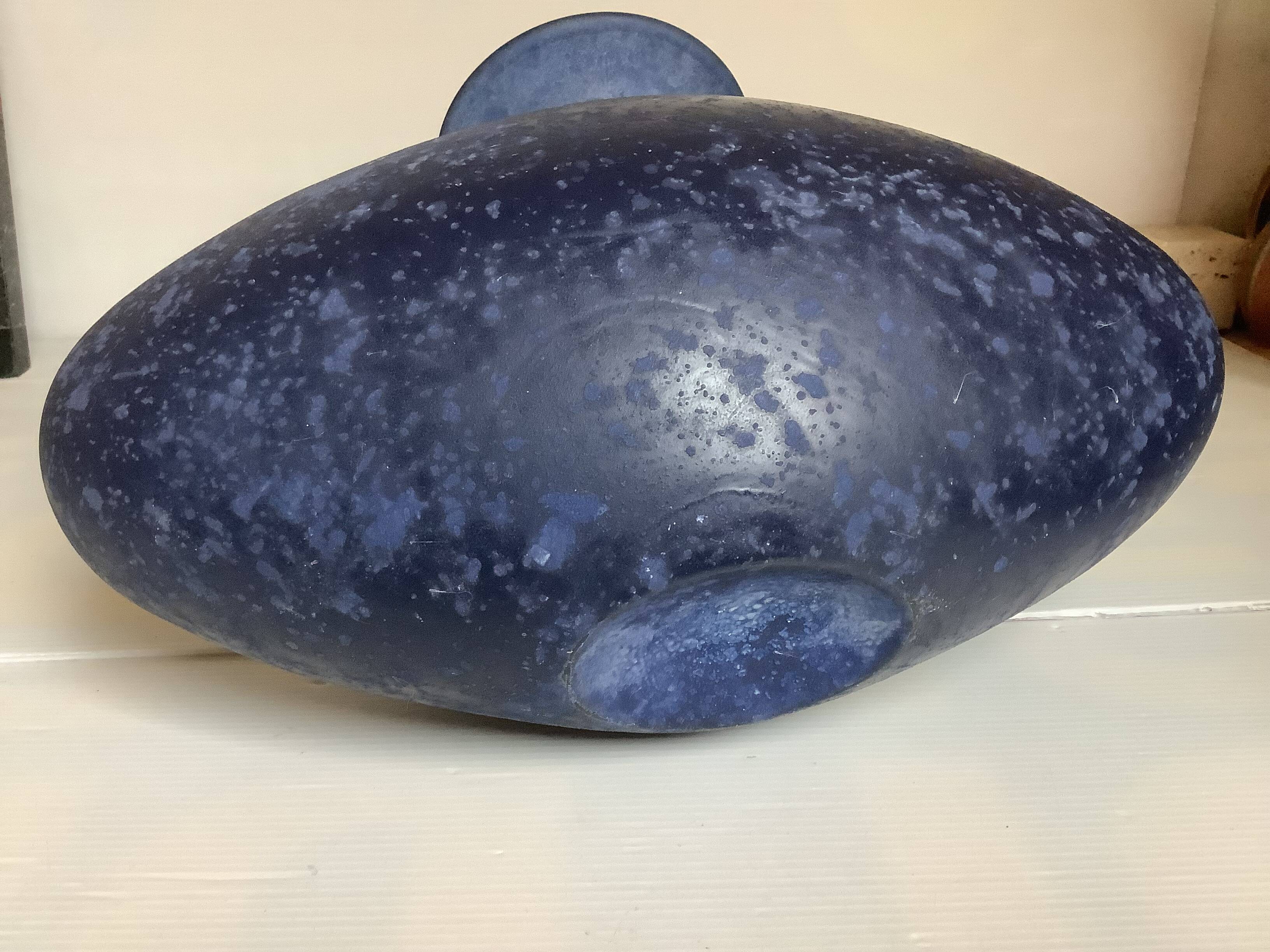 Large blue ovoid Scavo vase