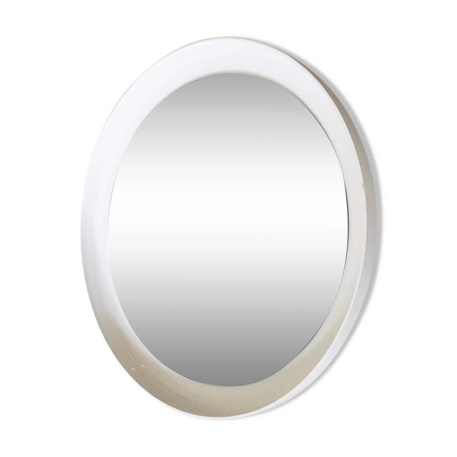 Miroir rond à cadre en plastique, années 1970