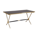 Coffee table in brass and opaline Raphael of the 1960s