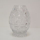 Vintage Cut Crystal Glass Vase, Glasswork Novy Bor, 1950's.