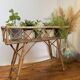 Jardinière en rotin vintage