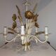 Vintage wheat ear chandelier - white lacquered & gold (Hans Kögl style)