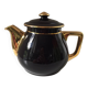 Vintage black and gold ceramic coffee pot, 1950s
