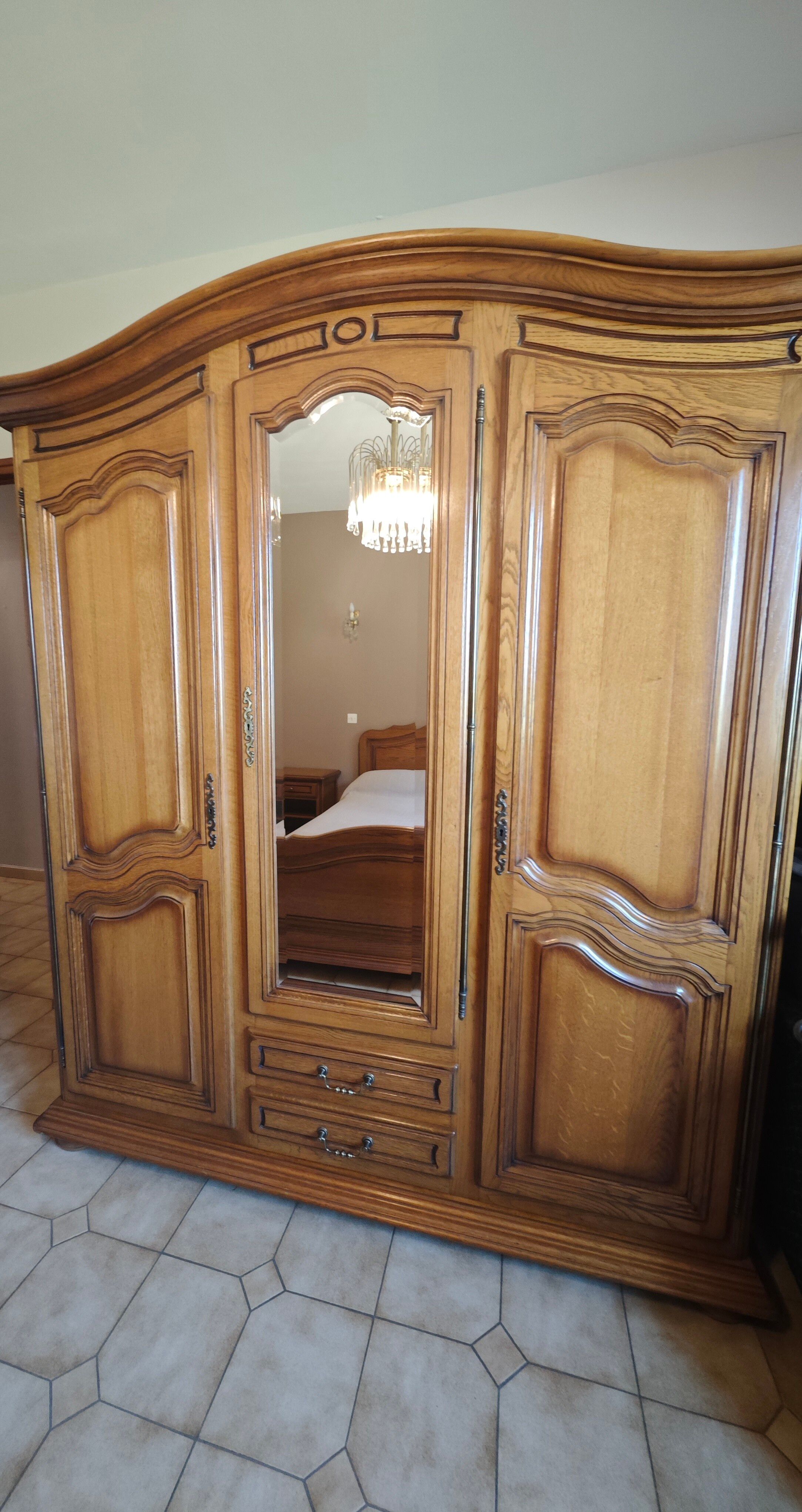 Solid oak wardrobe bed