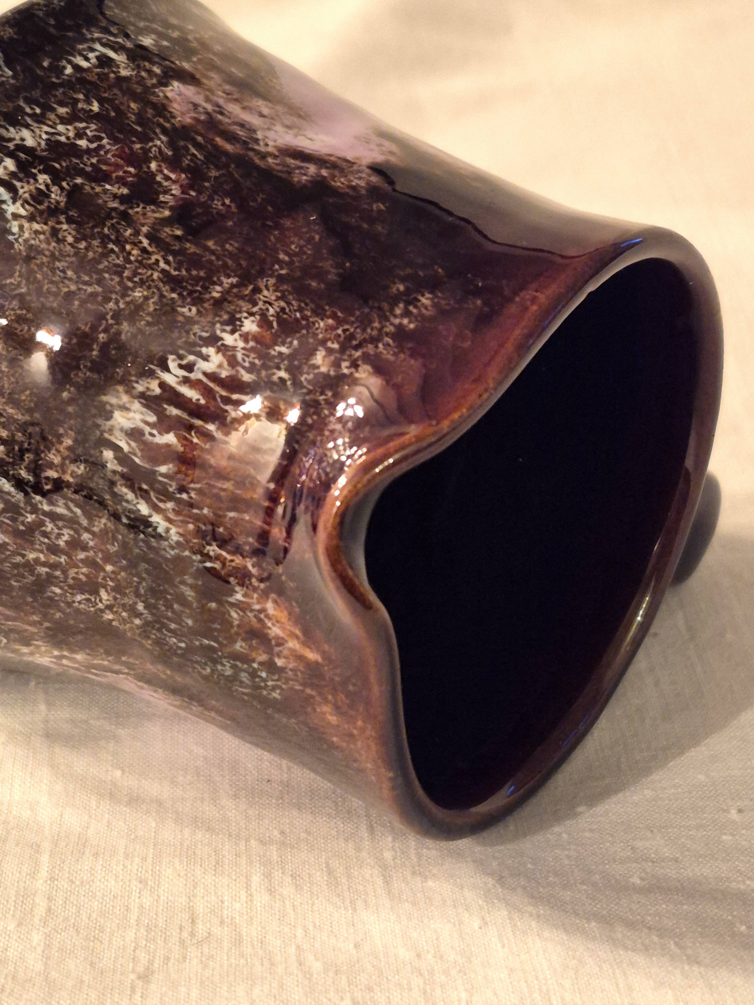 Vallauris milk jug, glazed ceramic, brown old rose A152-2