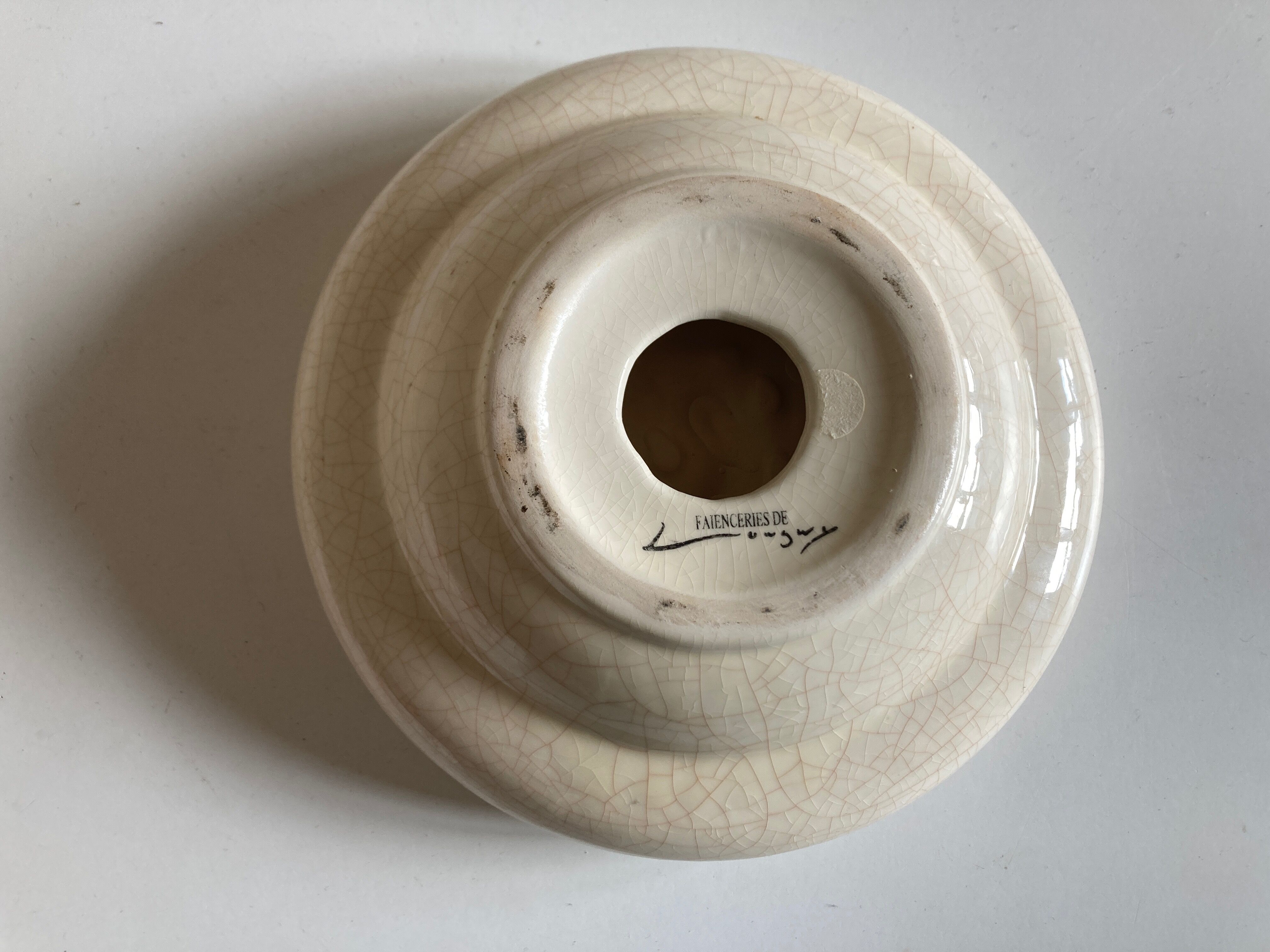 Empty pocket modernist swirl 1960 faience de Longwy