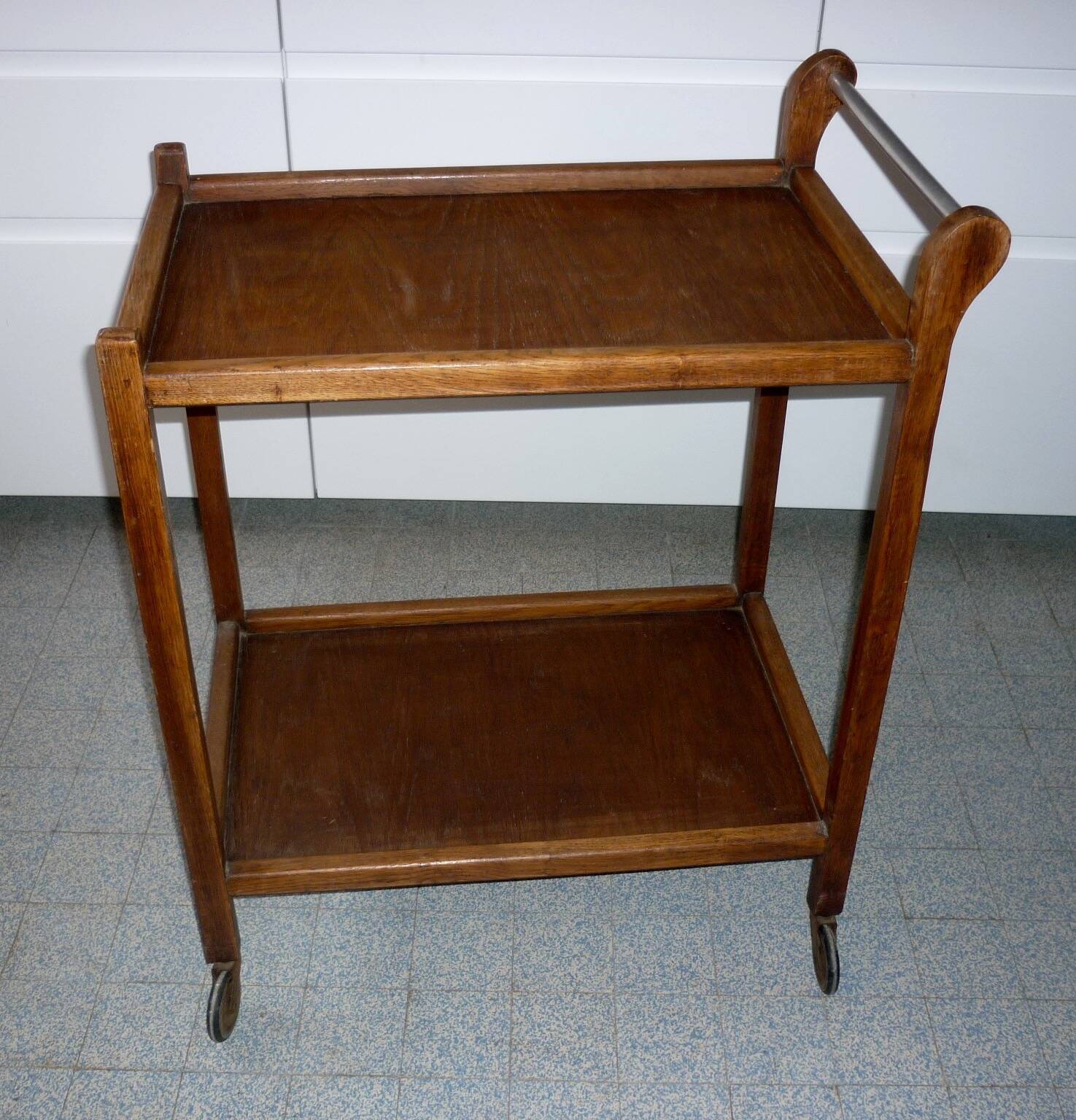 Wooden trolley on wheels 1960