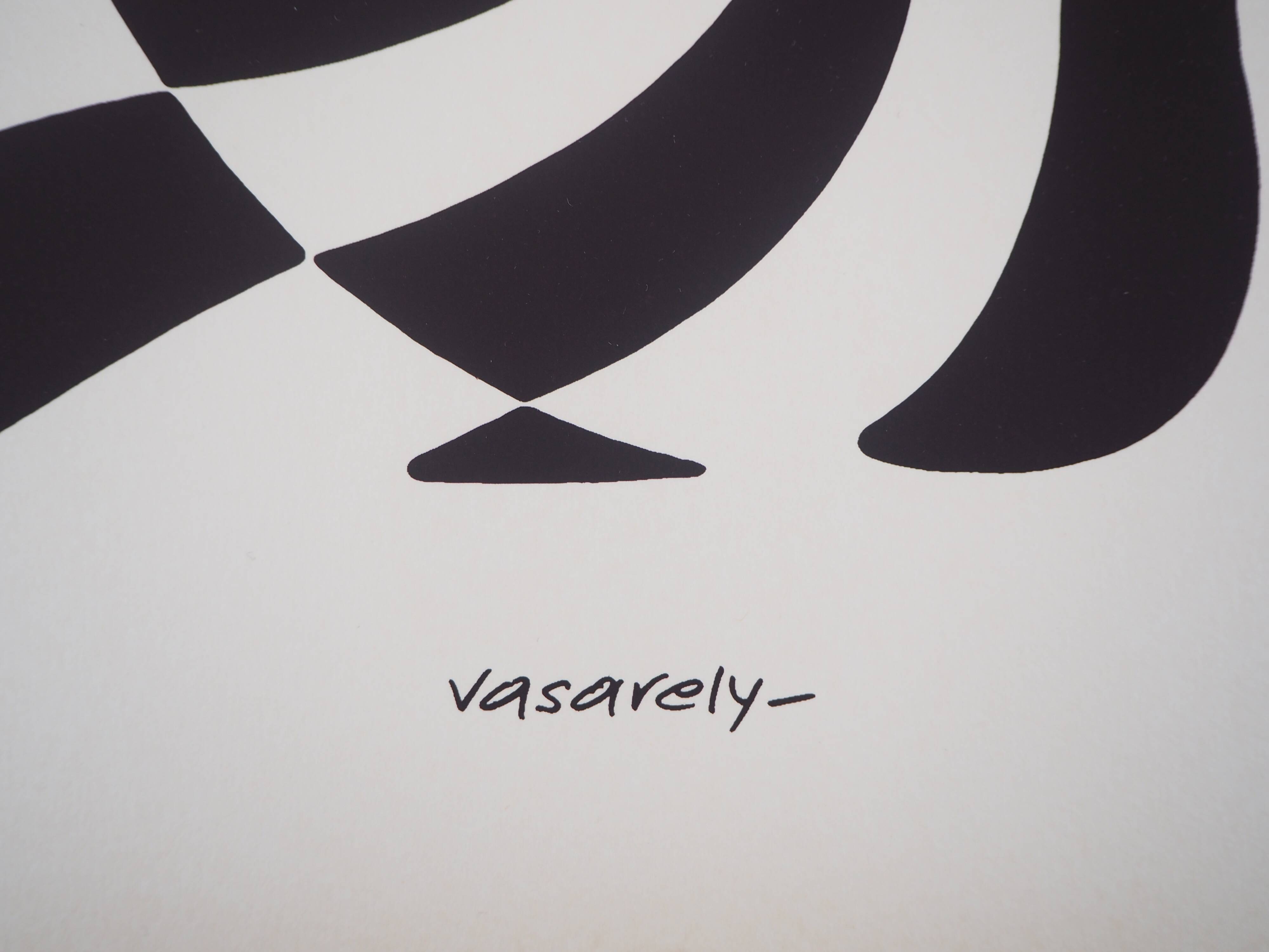 Victor vasarely : couple de zèbres - sérigraphie originale signée