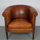 Vintage Dutch Cognac Colored Leather Club Chair