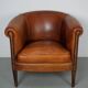 Fauteuil club vintage hollandais en cuir couleur cognac