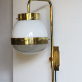 Sergio Mazza for Artemide, Italian "Delta" glass brass wall lamp 1960s