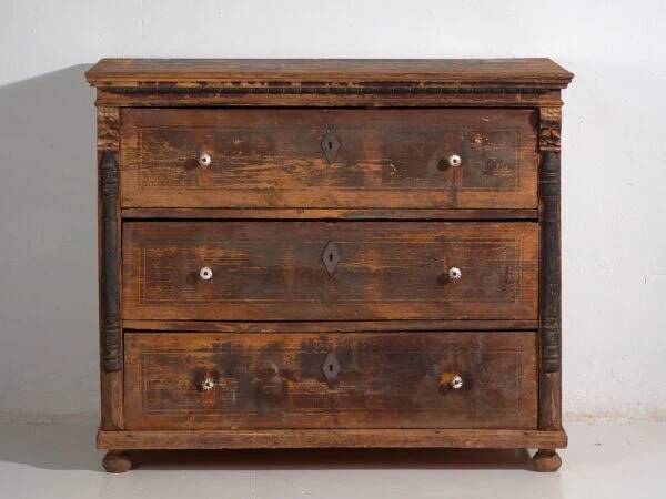 Antique chest of drawers with porcelain handles (c.1920) #77