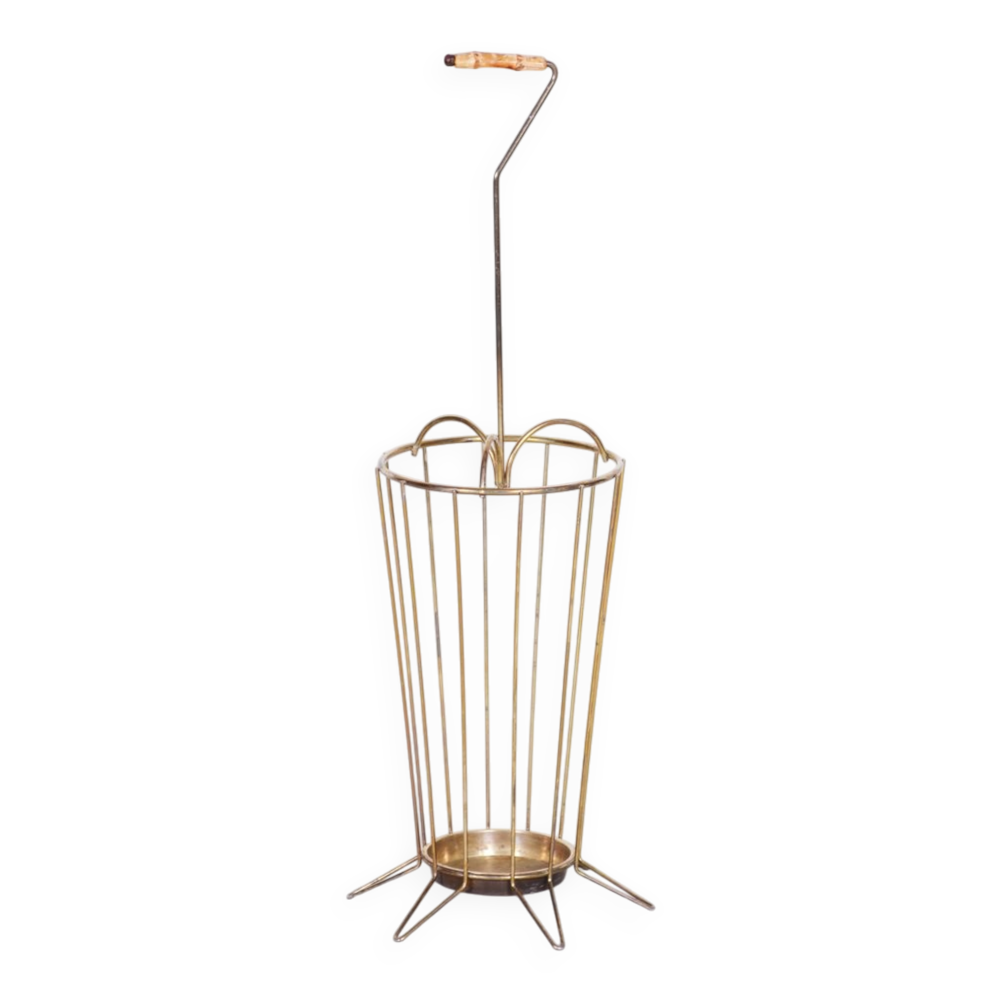 Original Mid-Century Umbrella Stand in Brass, France, 1950s