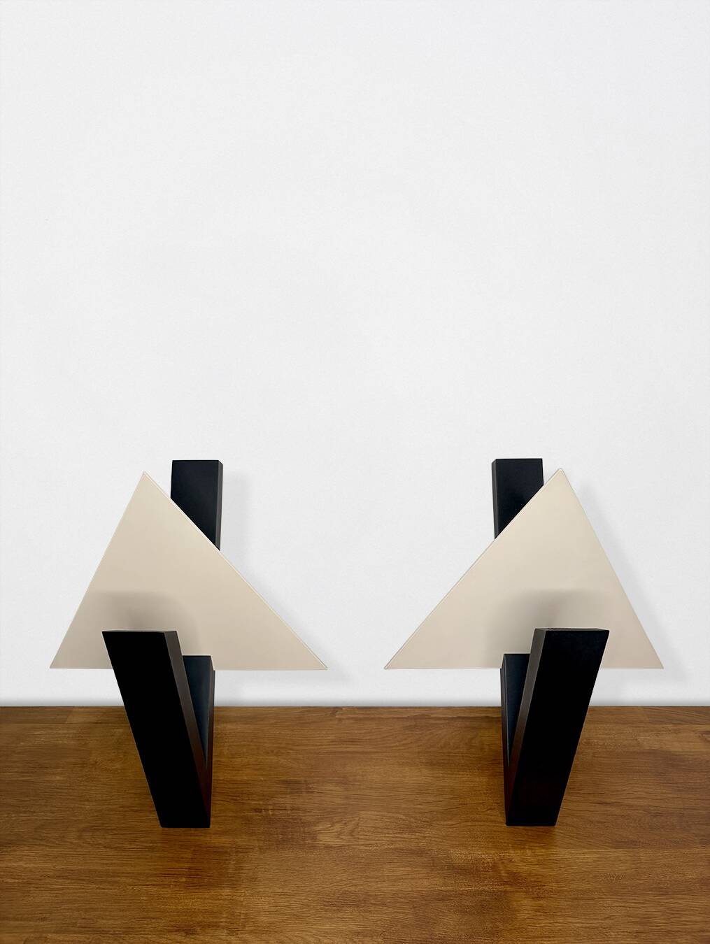 Pair of Tria wall lights, Lucien Gau