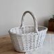 Vintage wicker basket painted white