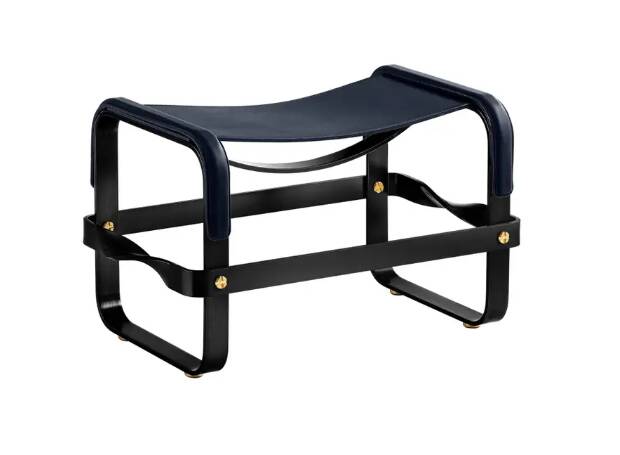 Blue Wanderlust footrest pair with black steel.