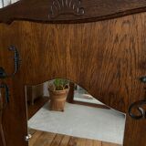 Vintage mirror cloakroom wall coat rack