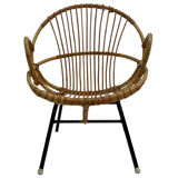 Rattan chair by Dirk van Sliedregt Rohe Noordwolde 1960 in the Netherlands