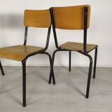 4 school chairs 1950
