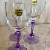 18 vintage Lilac series crystal glasses