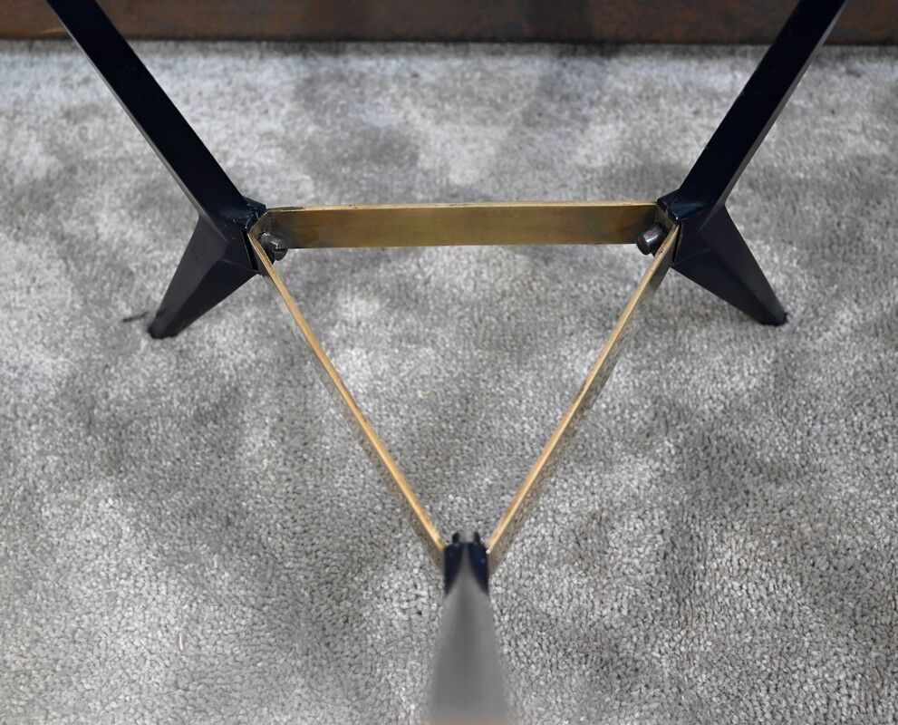 Table basse en verre et métal – 1980