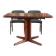 Table à manger danoise extensible en teck, pied central