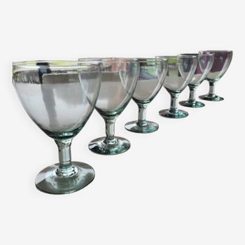 6 recycled glass stemware