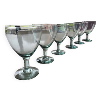 6 recycled glass stemware