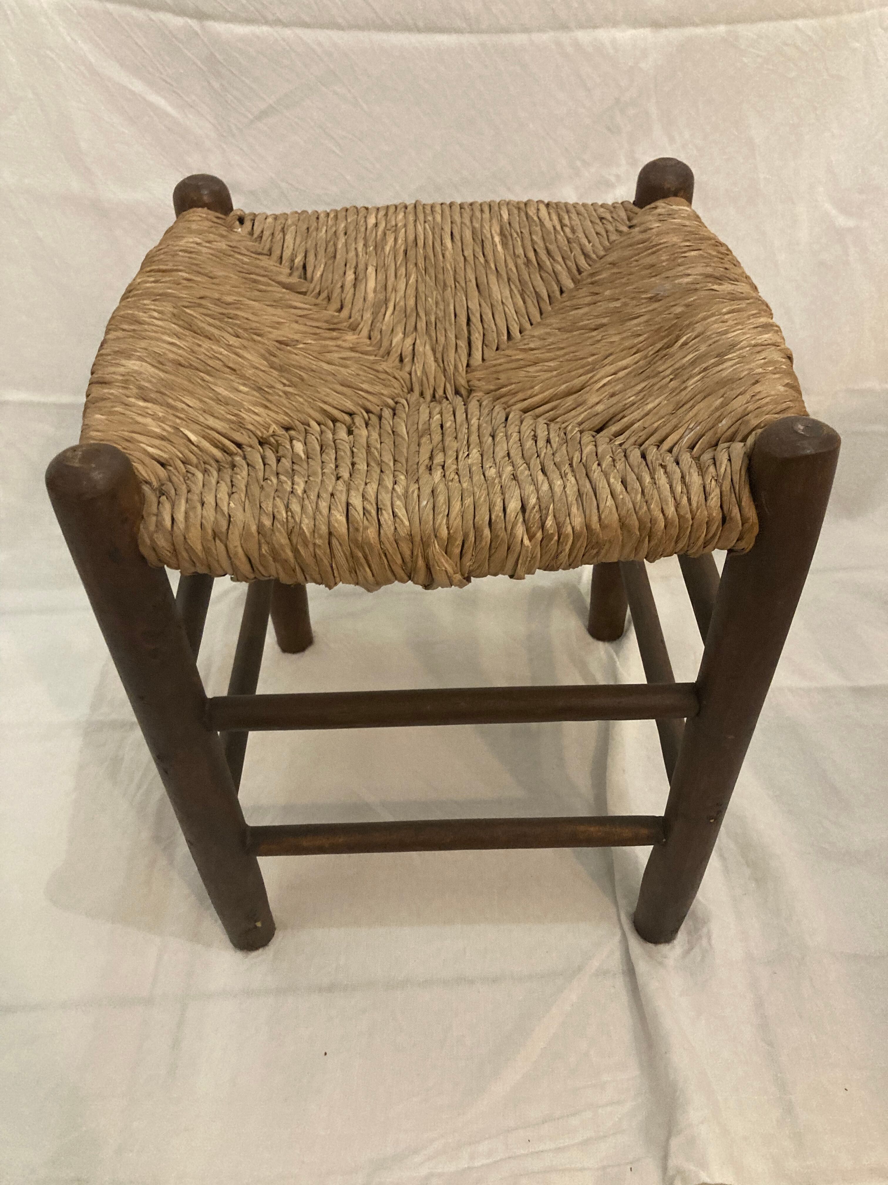 Vintage straw stool