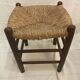 Tabouret en paille vintage