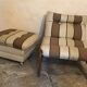Vintage fireside chair and pouf circa 1980