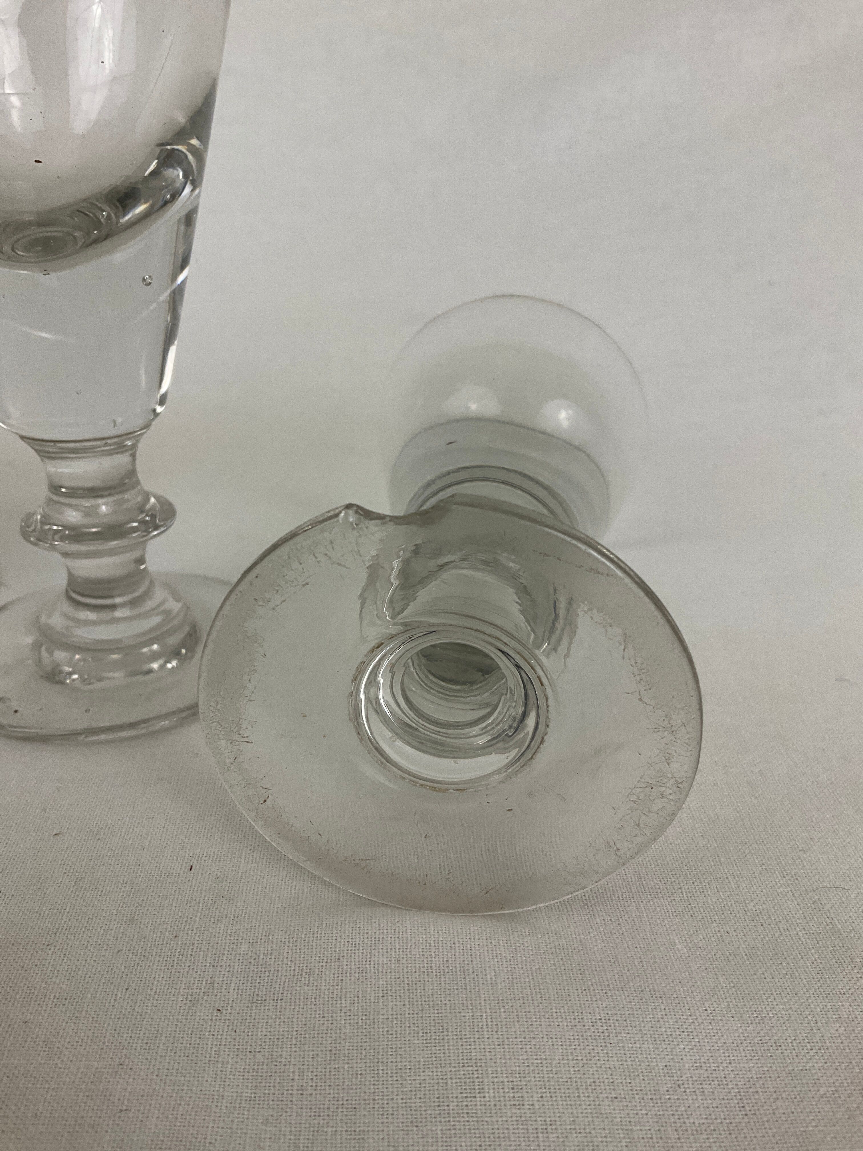 Set of 6 glasses thick ass bar bistro antique vintage